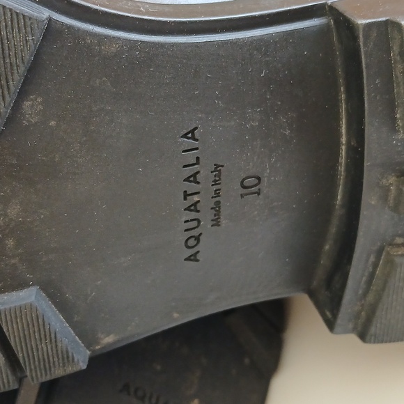 AQUATALIA Black Leather Luxery Moto Classic Boots Made In ITALY womens Sz10 - Picture 8 of 8